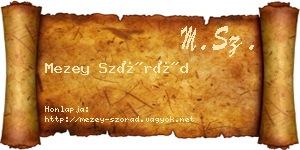 Mezey Szórád névjegykártya